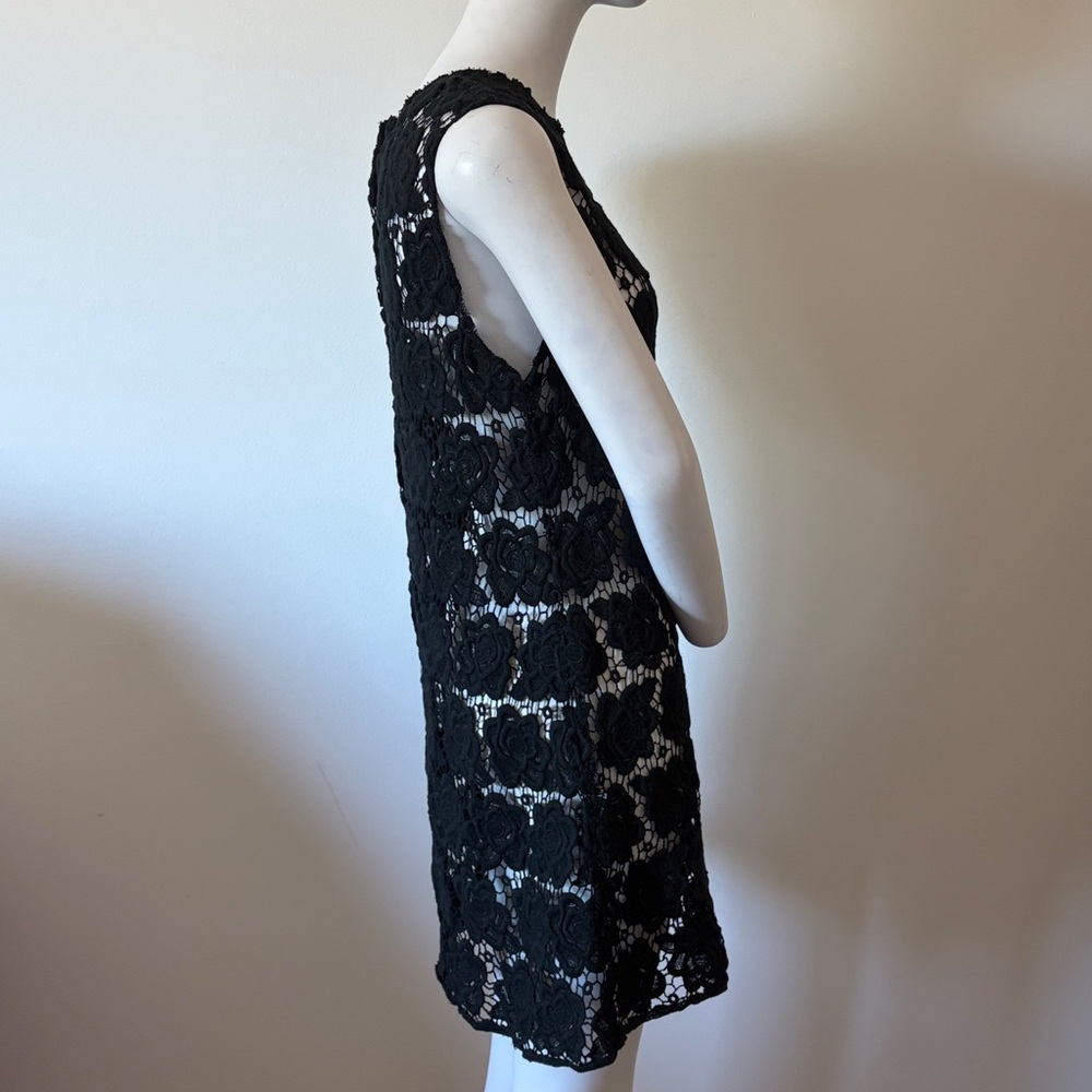 Dolce & Gabbana Black Floral Crochet Mini Dress - Picture 6 of 9